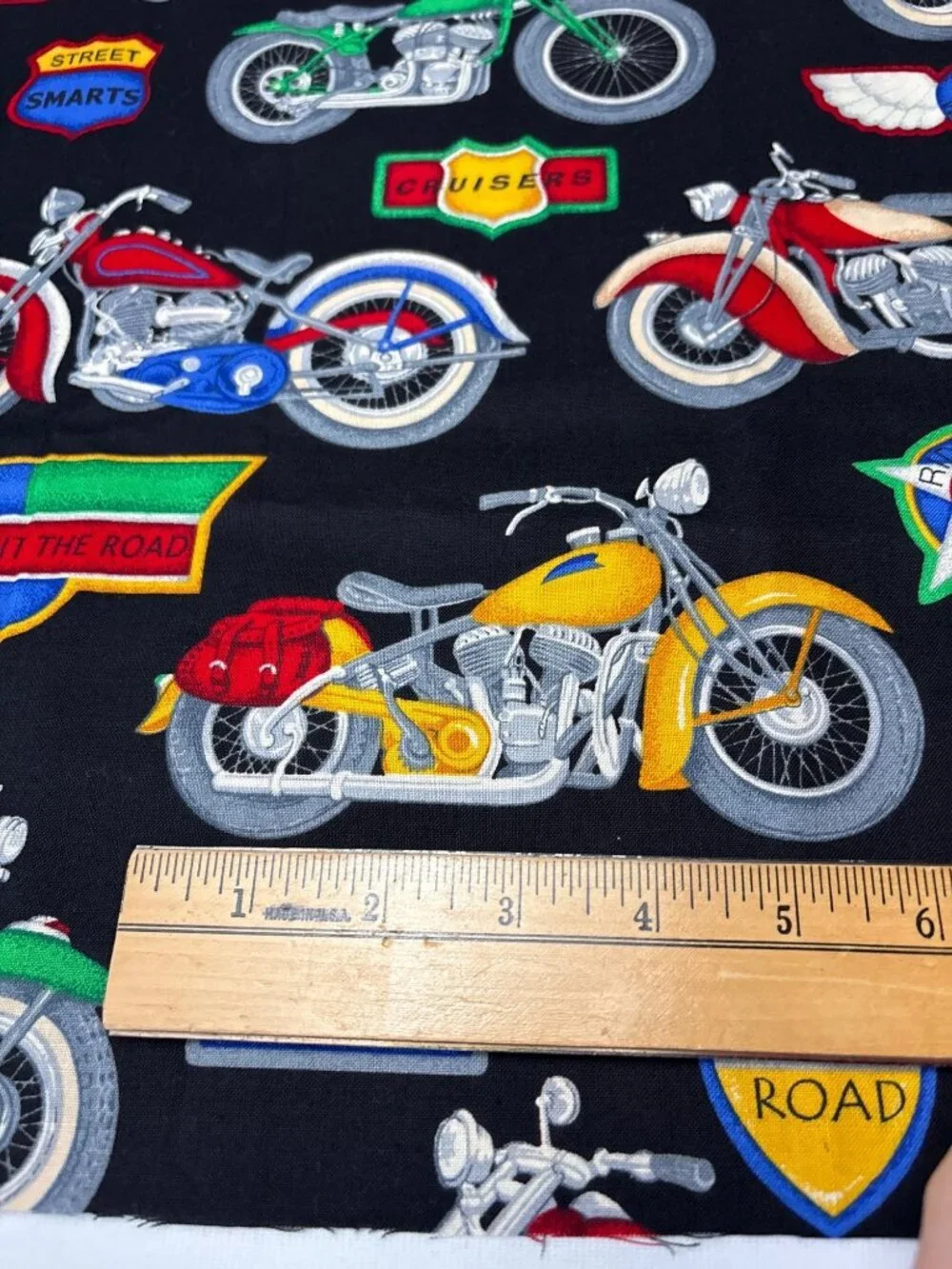 Cranston Motorcycle-Themed Cotton Fabric Print Cruisers 22